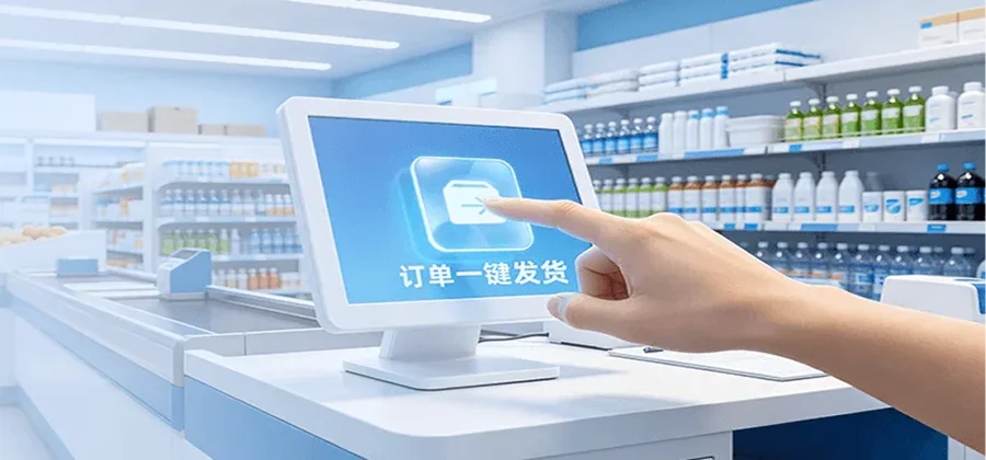聚合外卖全平台订单自动同步美团京东淘宝闪购前台一键发货快速配送功能示意图
