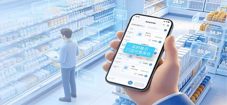 批发商城实时展示可售库存不足自动隐藏下单超限弹窗拦截缺货管控功能示意图