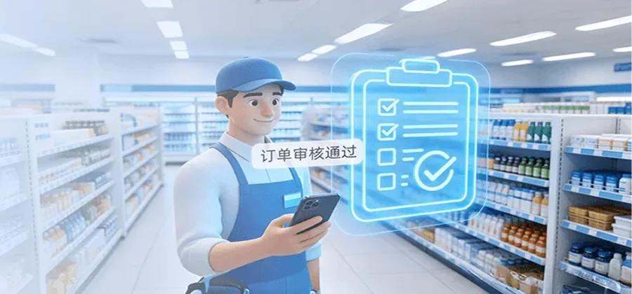 批发商城移动端快速审核订单手机实时接收审核通过驳回修改需求功能示意图
