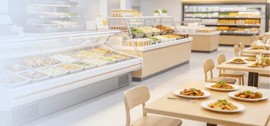商旗轻餐管理超市餐饮一体化闭环扫码点餐收银对接功能示意图