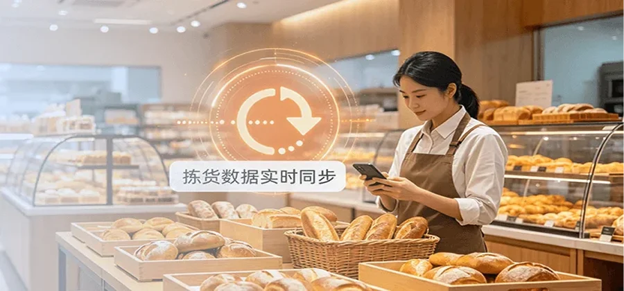 移动分拣拣货数据实时回传手持设备每完成拣货仓店库存同步更新无延迟功能示意图